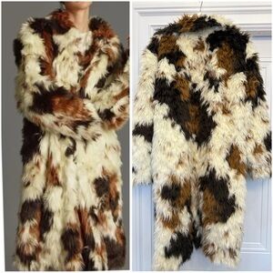 ANTHROPOLOGIE COW SHAG FAUX FUR FULL LENGTH COAT MEDIUM SOLD OUT EUC WESTERN